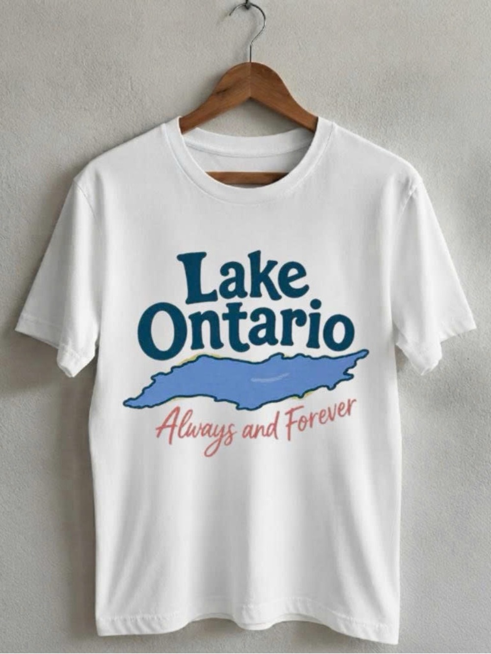 Gildan Shirt Lake Ontario Graphic Tee - White